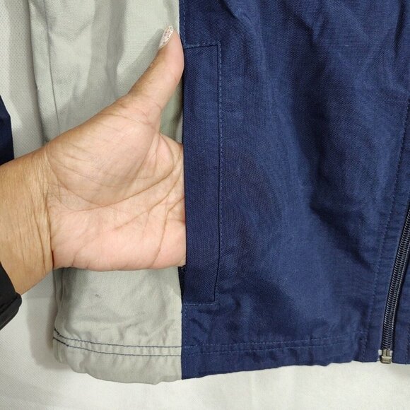 Nike Bauer Hockey Full Zip Jacket Women Size L Vented Zip Pockets Blue Tan - Picture 3 of 10